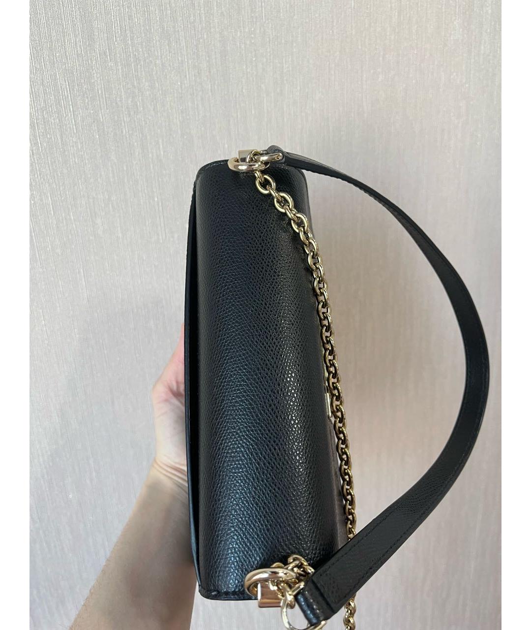 FURLA Черная кожаная сумка через плечо, фото 8