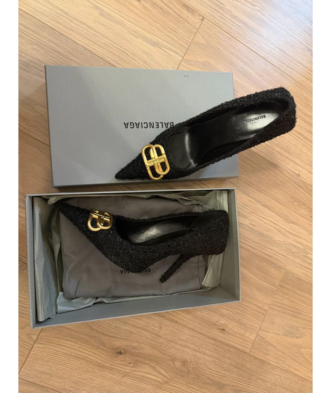 BALENCIAGA Черные текстильные туфли, фото 7