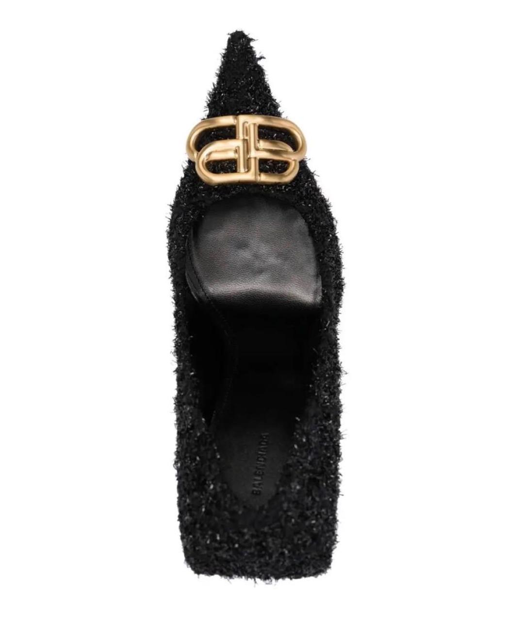 BALENCIAGA Черные текстильные туфли, фото 3