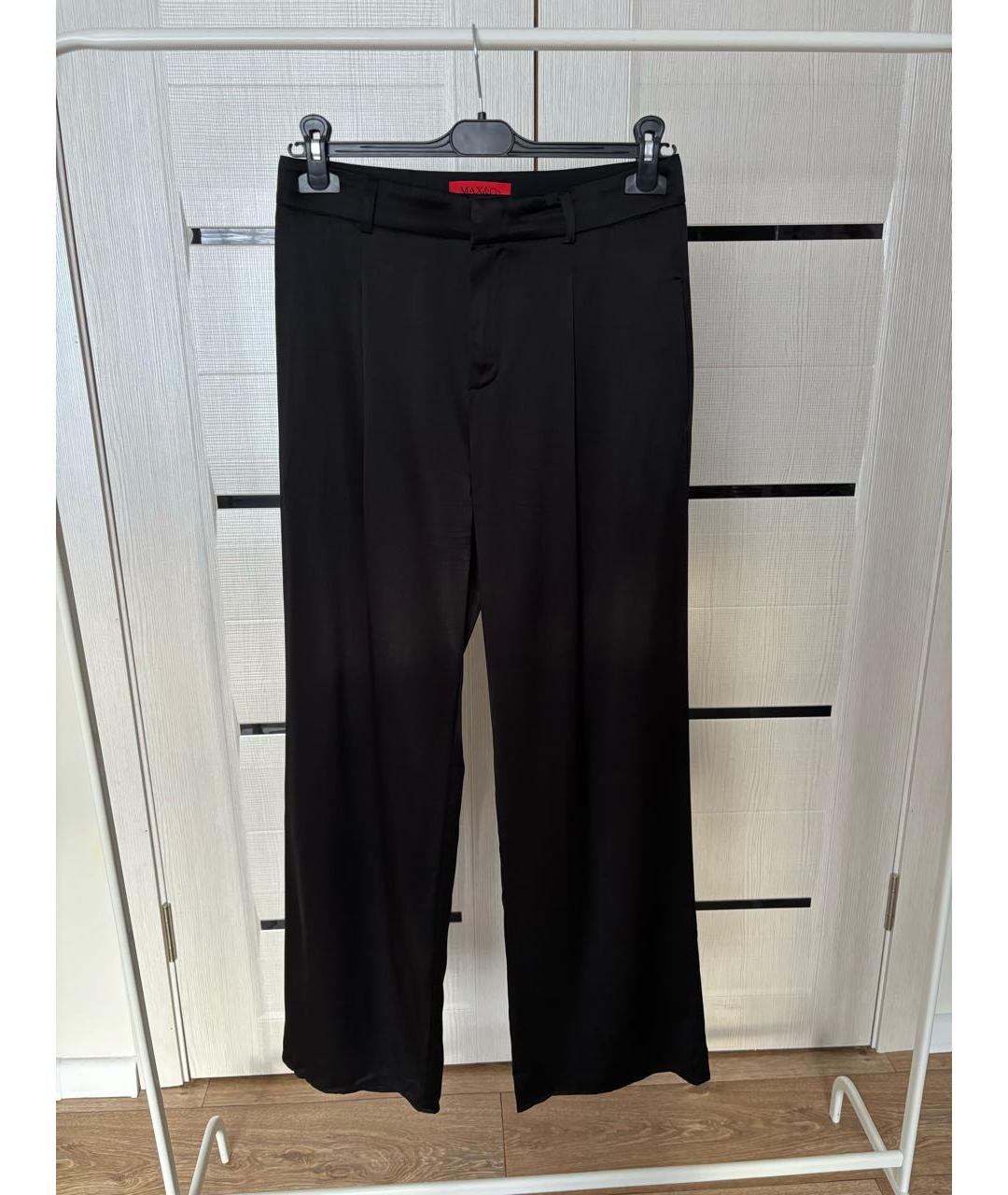 MAX&CO Черные шелковые прямые брюки, фото 4
