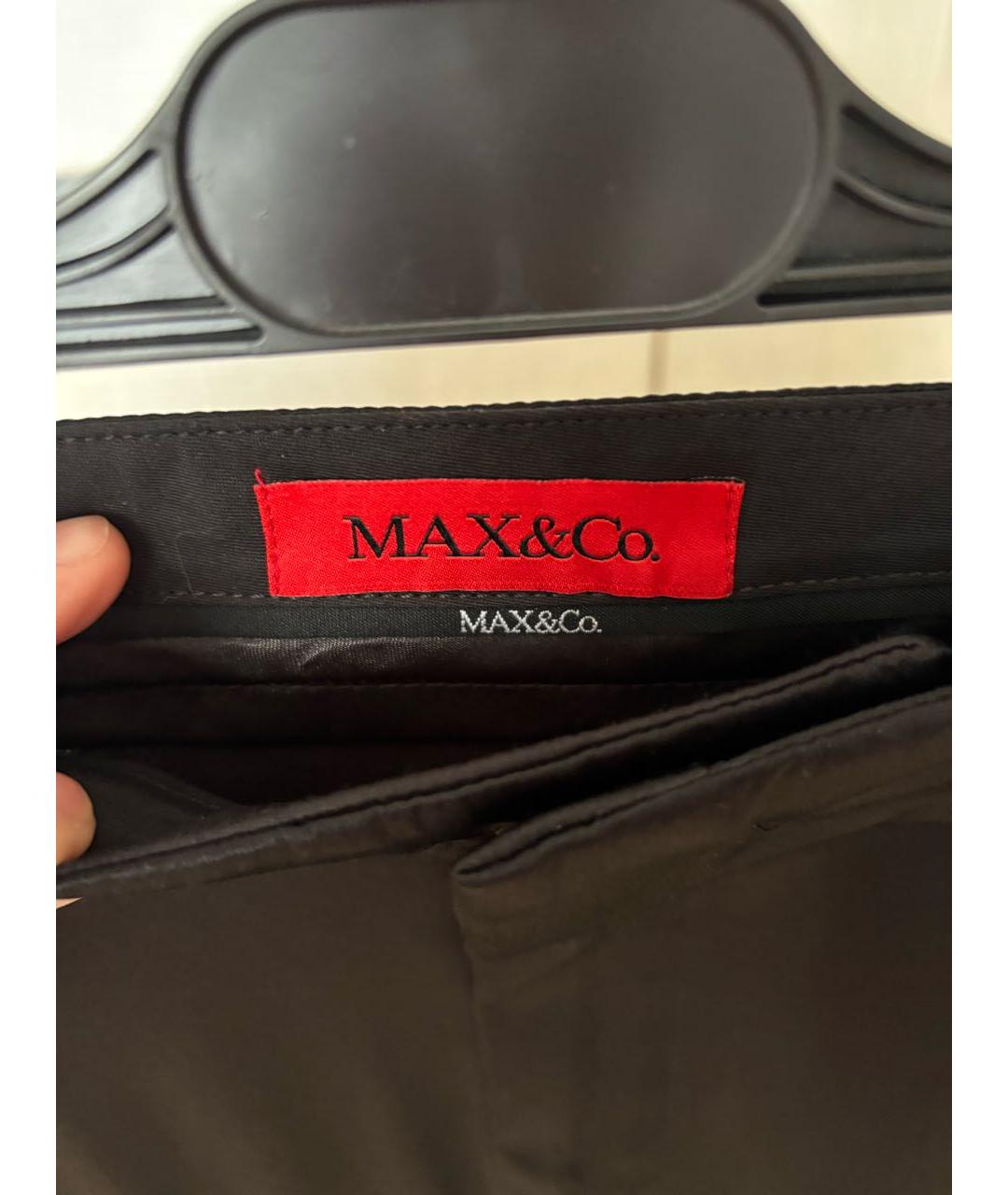 MAX&CO Черные шелковые прямые брюки, фото 2