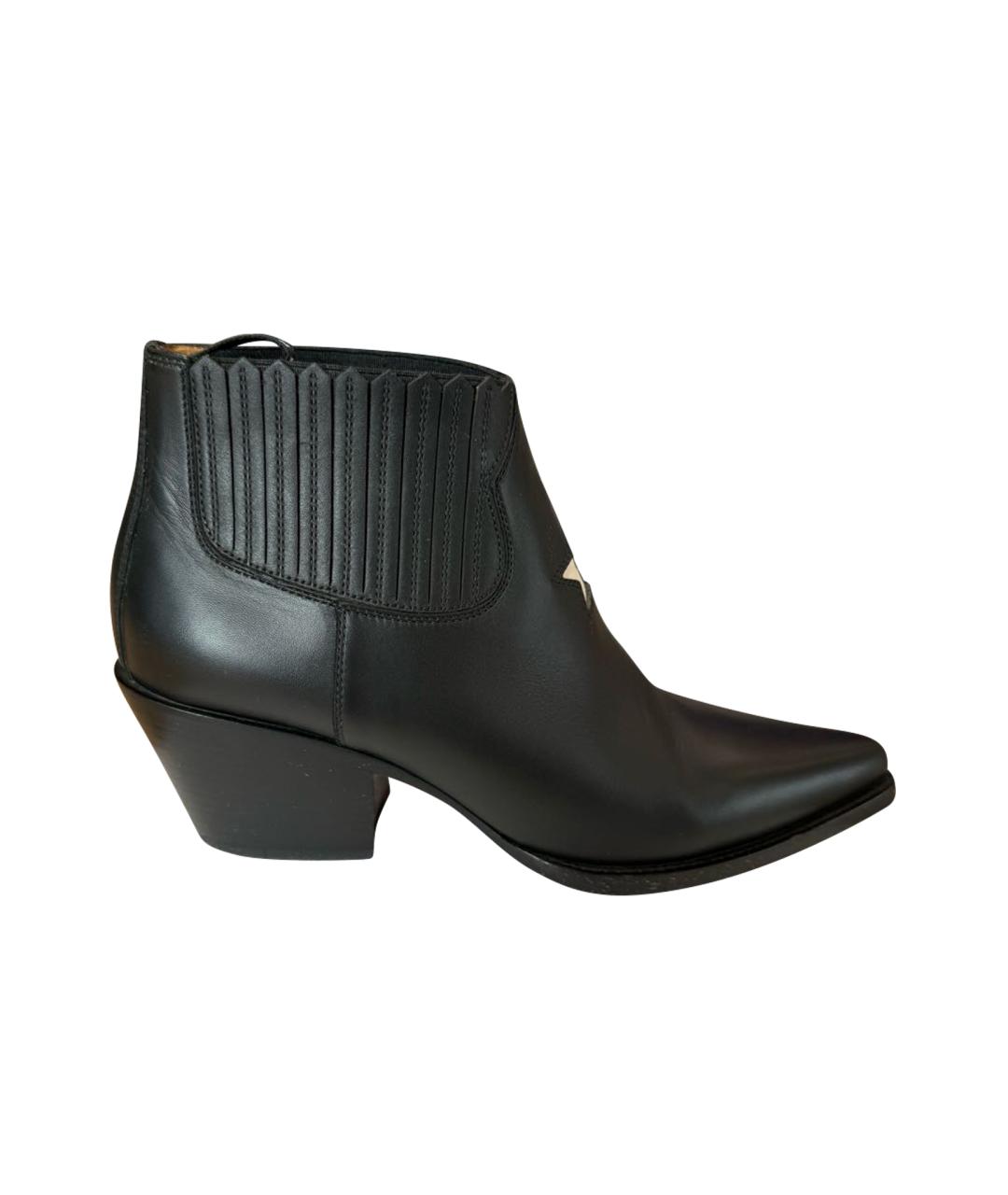 CHRISTIAN DIOR Черные кожаные ботинки, фото 1