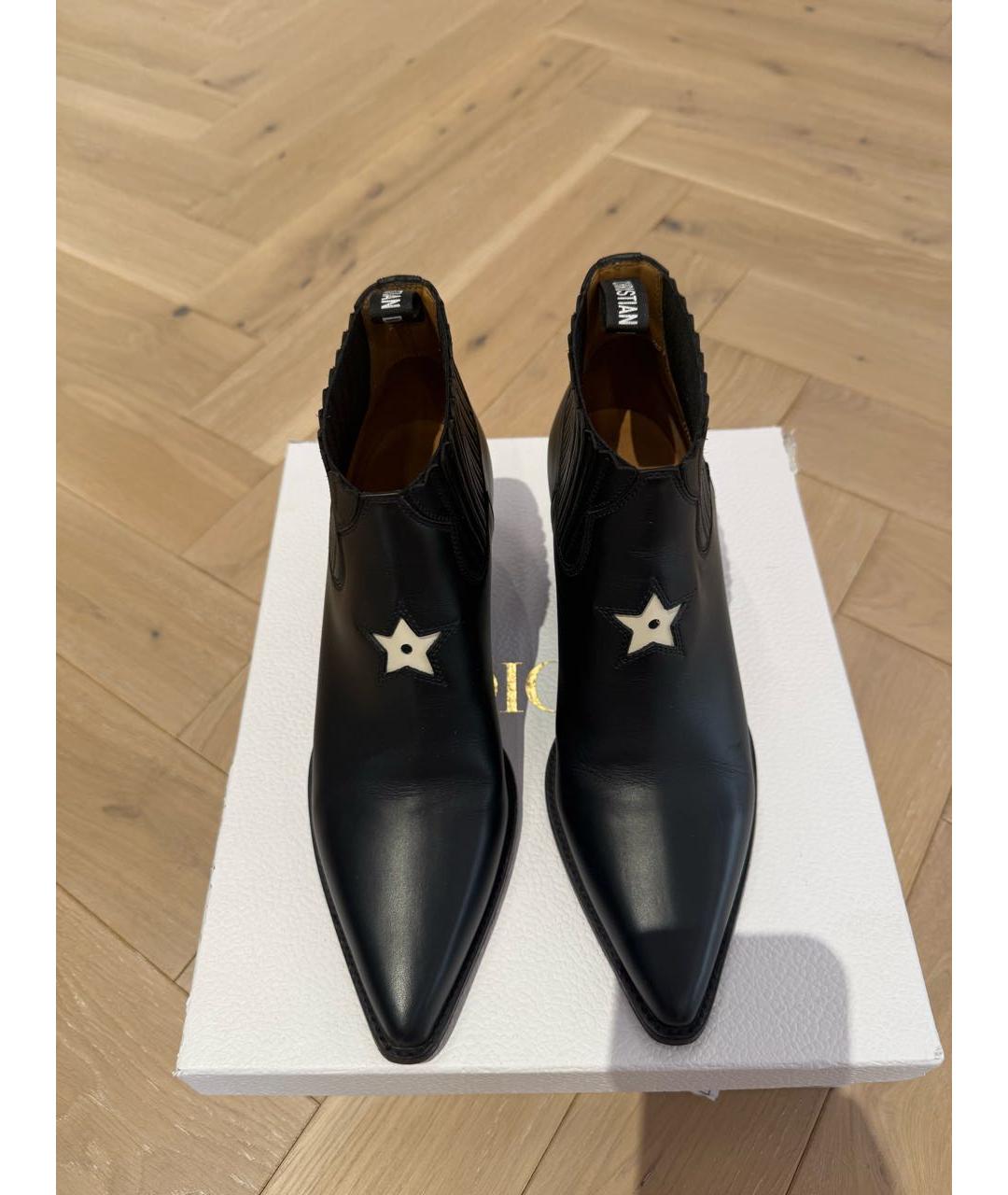 CHRISTIAN DIOR Черные кожаные ботинки, фото 2