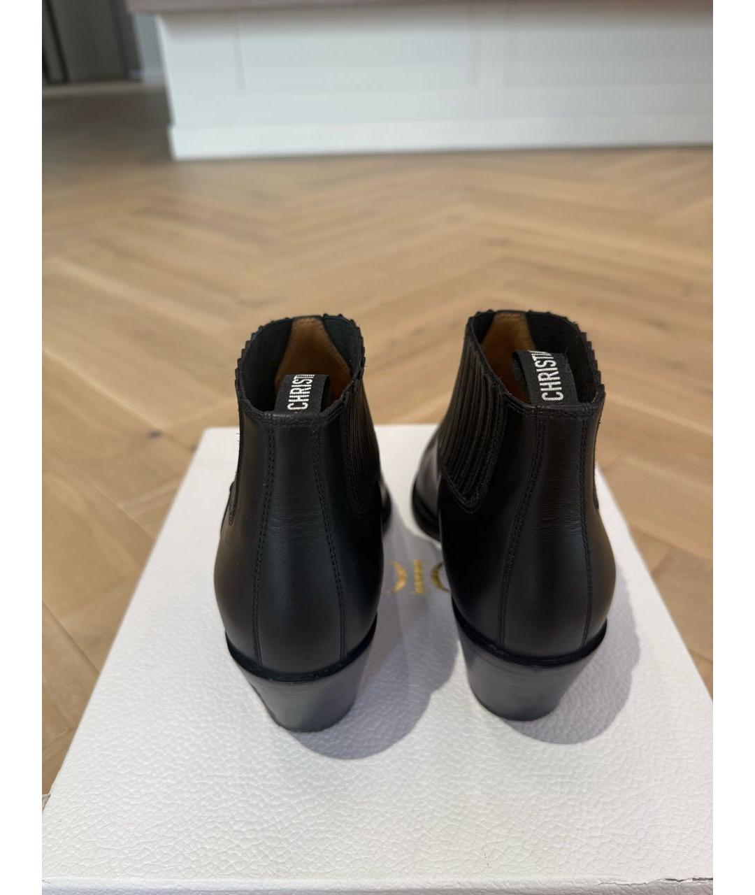 CHRISTIAN DIOR Черные кожаные ботинки, фото 4