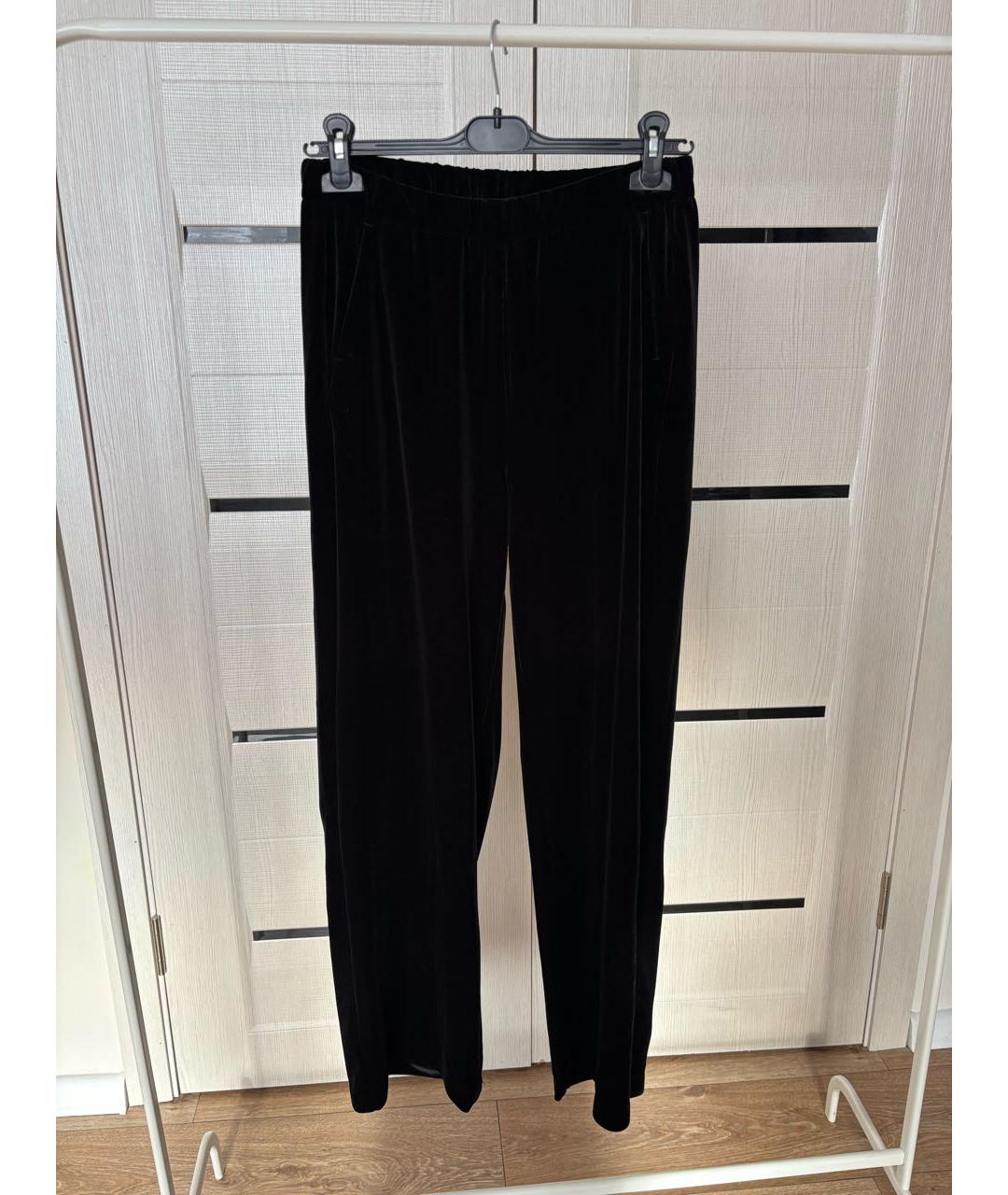 MAX MARA Черные полиэстеровые прямые брюки, фото 4