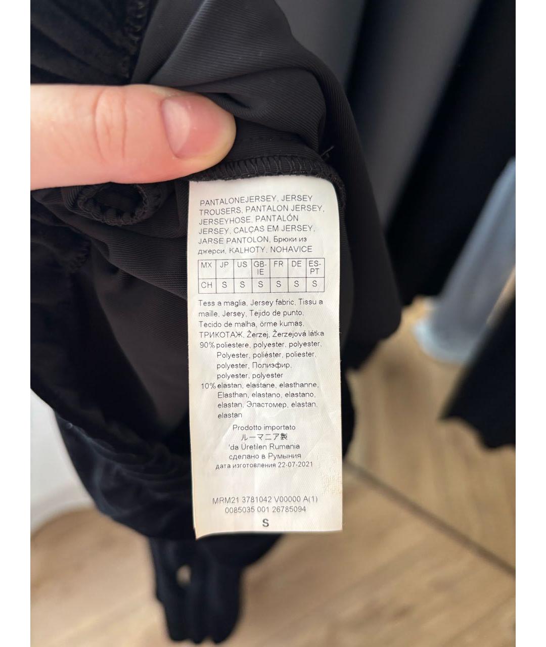 MAX MARA Черные полиэстеровые прямые брюки, фото 2