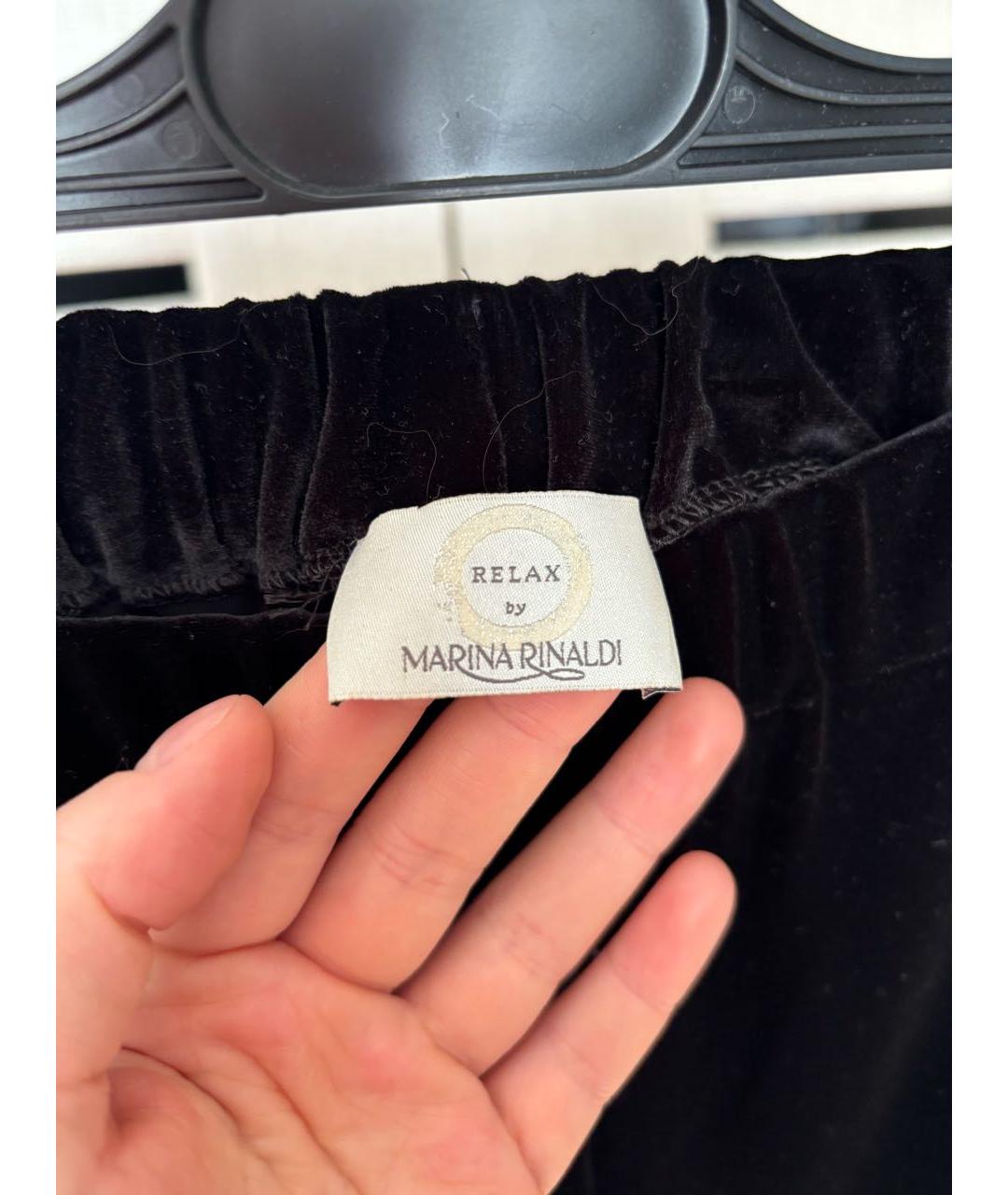 MAX MARA Черные полиэстеровые прямые брюки, фото 3