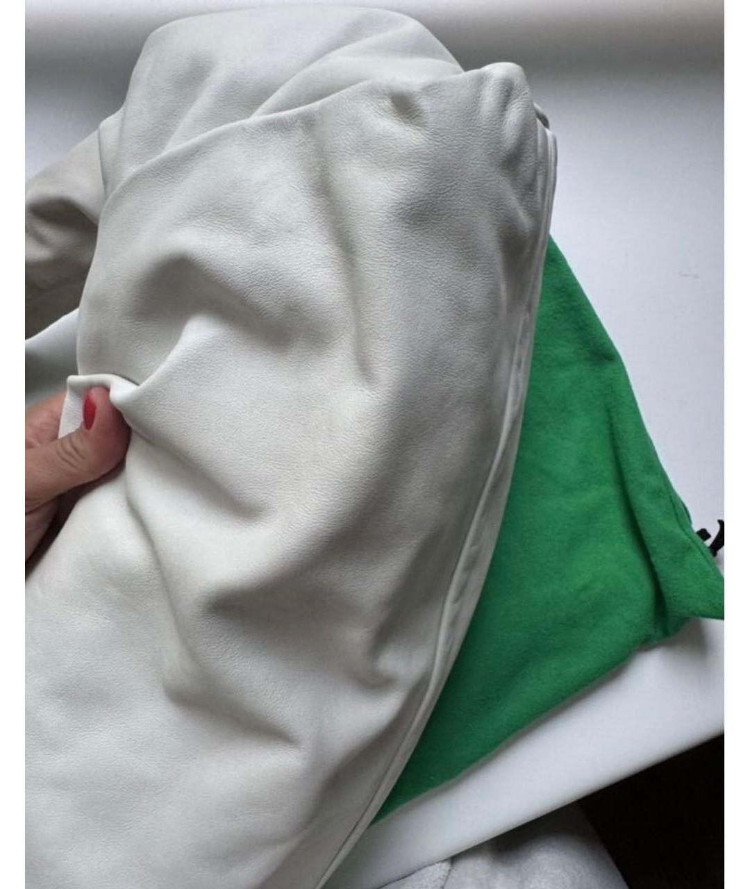 BOTTEGA VENETA Белая кожаная сумка с короткими ручками, фото 6