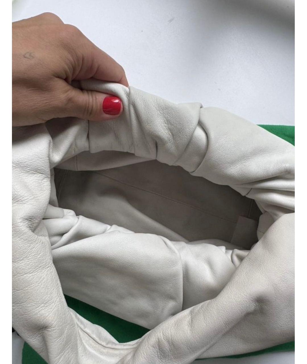 BOTTEGA VENETA Белая кожаная сумка с короткими ручками, фото 3