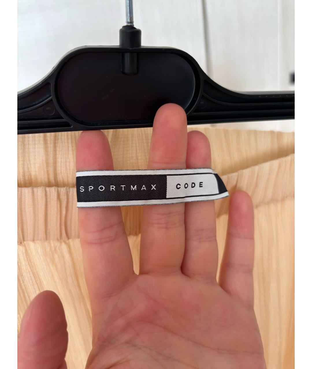 SPORT MAX CODE Бежевая шелковая блузы, фото 5