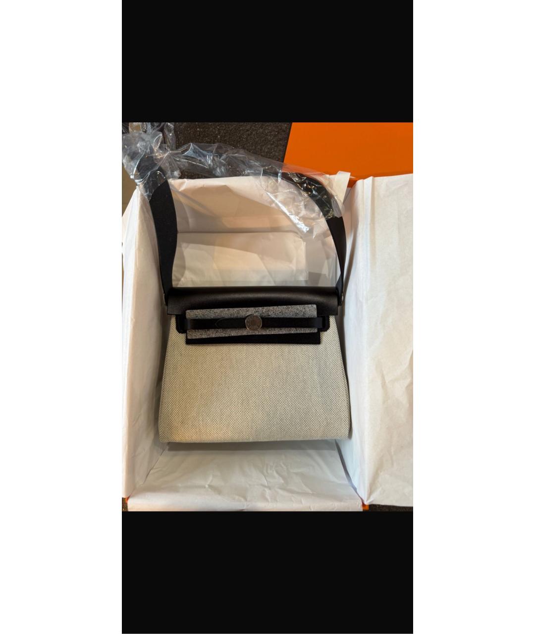 HERMES Серая кожаная сумка через плечо, фото 3