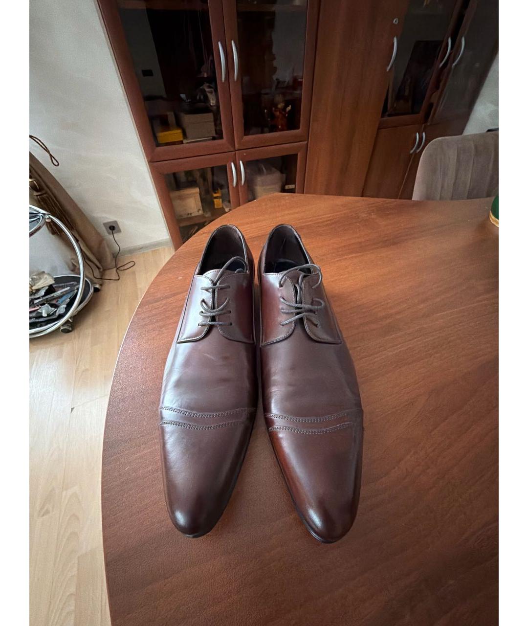 DOLCE&GABBANA Коричневые кожаные туфли, фото 2