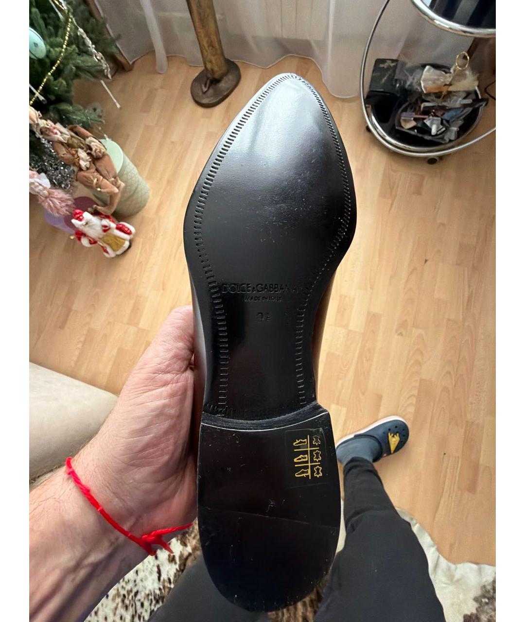 DOLCE&GABBANA Коричневые кожаные туфли, фото 5