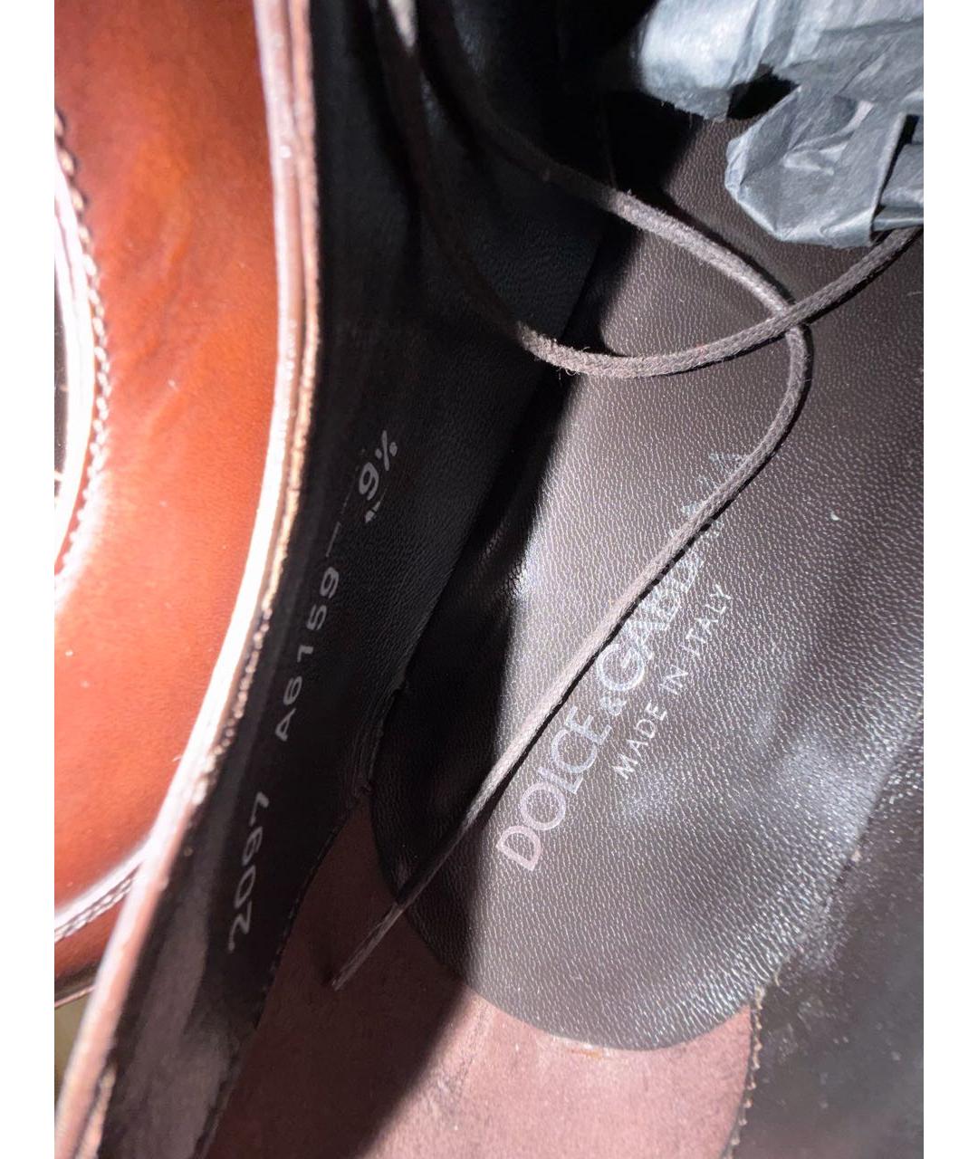 DOLCE&GABBANA Коричневые кожаные туфли, фото 6