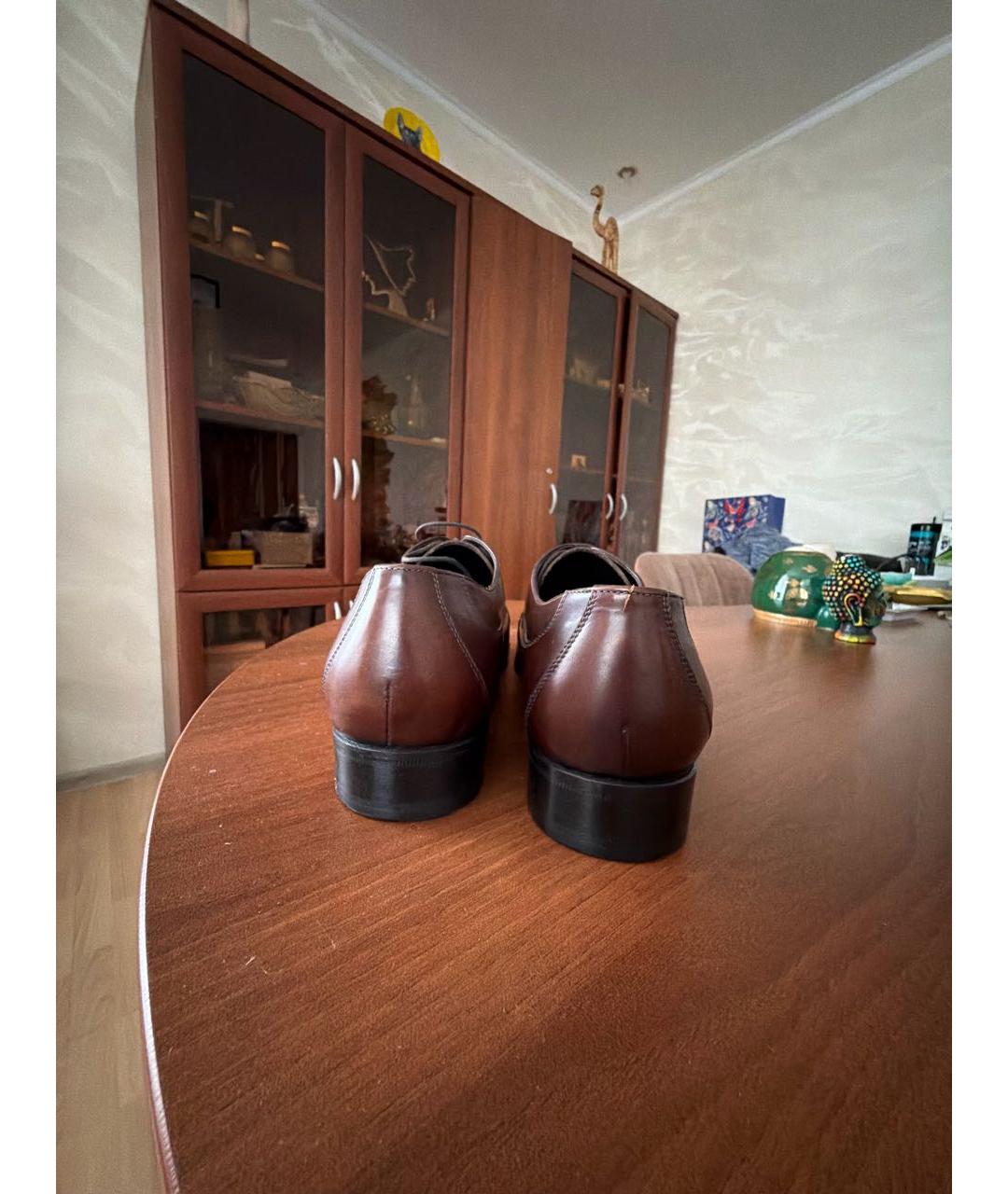 DOLCE&GABBANA Коричневые кожаные туфли, фото 4