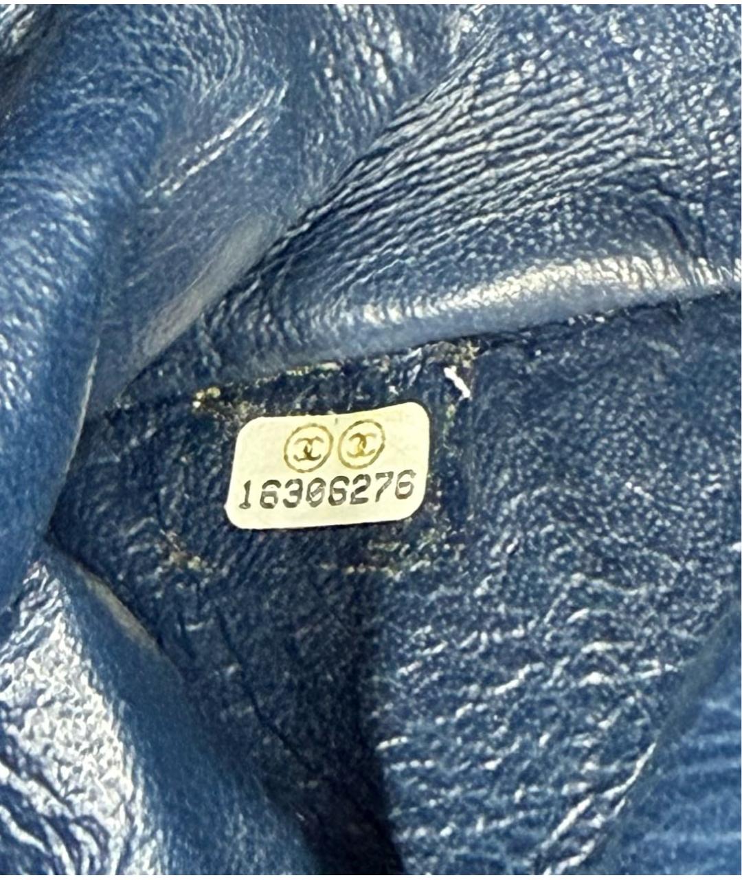 CHANEL Темно-синяя кожаная сумка через плечо, фото 8