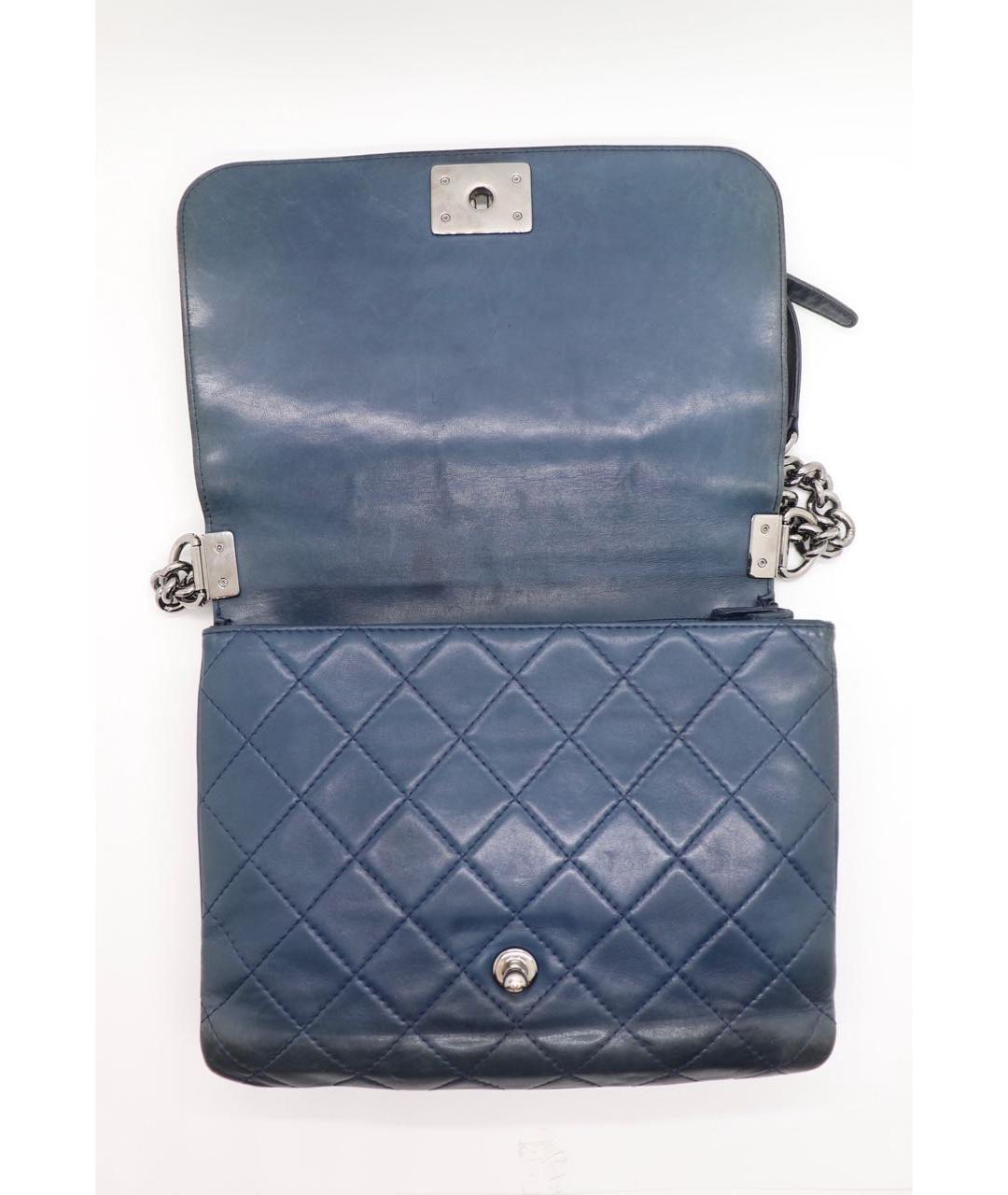 CHANEL Темно-синяя кожаная сумка через плечо, фото 6
