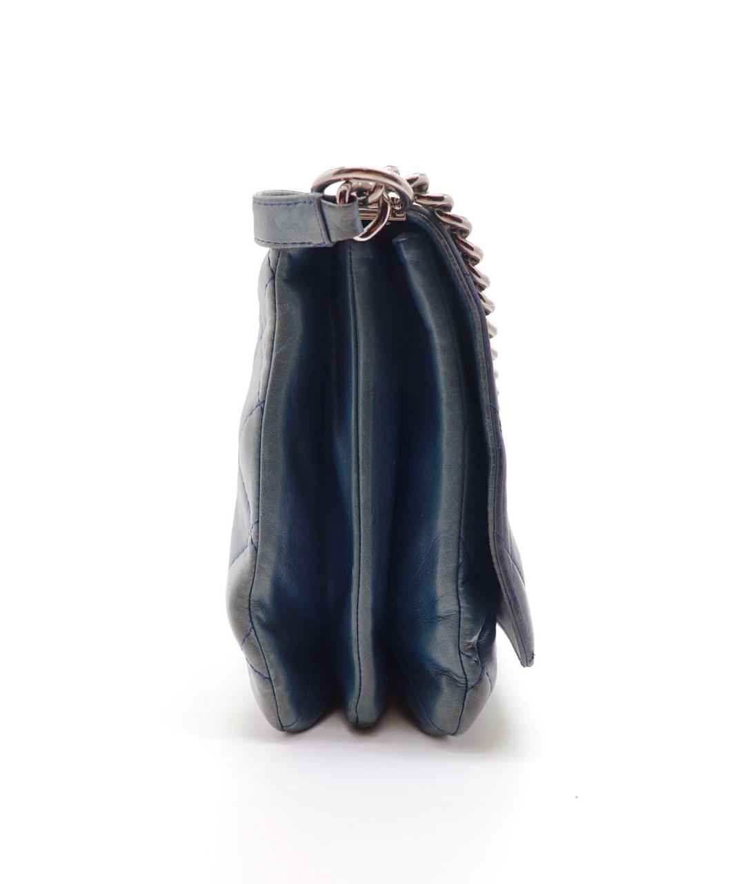 CHANEL Темно-синяя кожаная сумка через плечо, фото 2