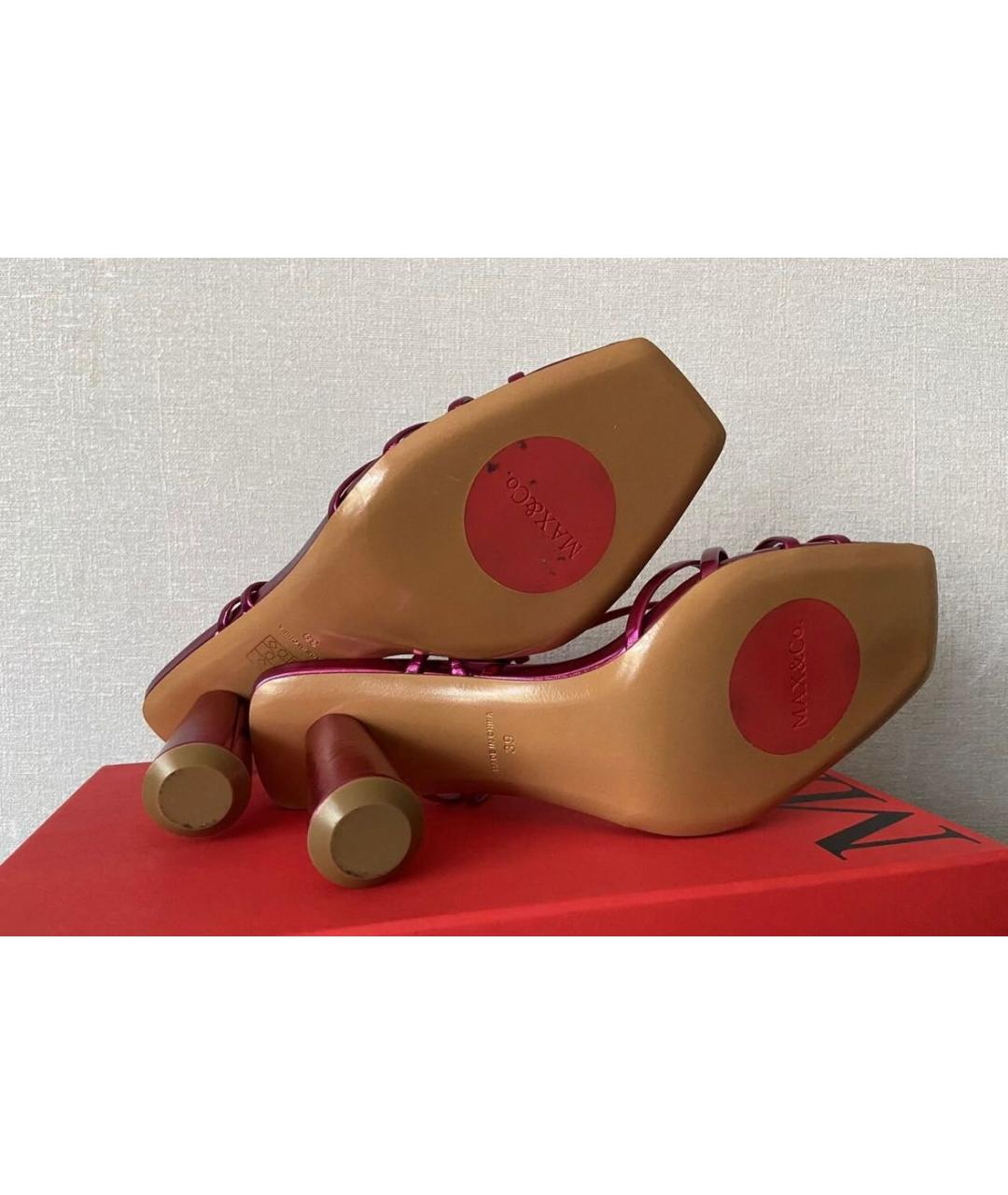 MAX&CO Фуксия синтетические босоножки, фото 4