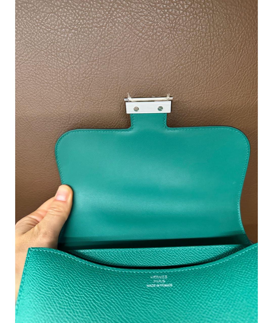 HERMES Зеленая кожаная сумка через плечо, фото 5