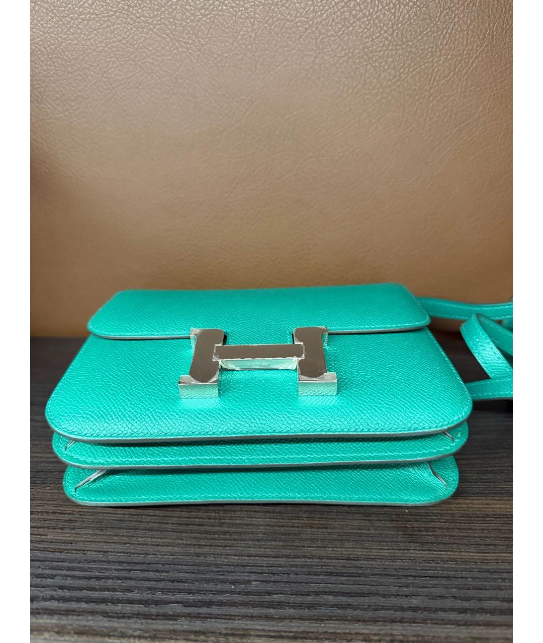 HERMES Зеленая кожаная сумка через плечо, фото 4