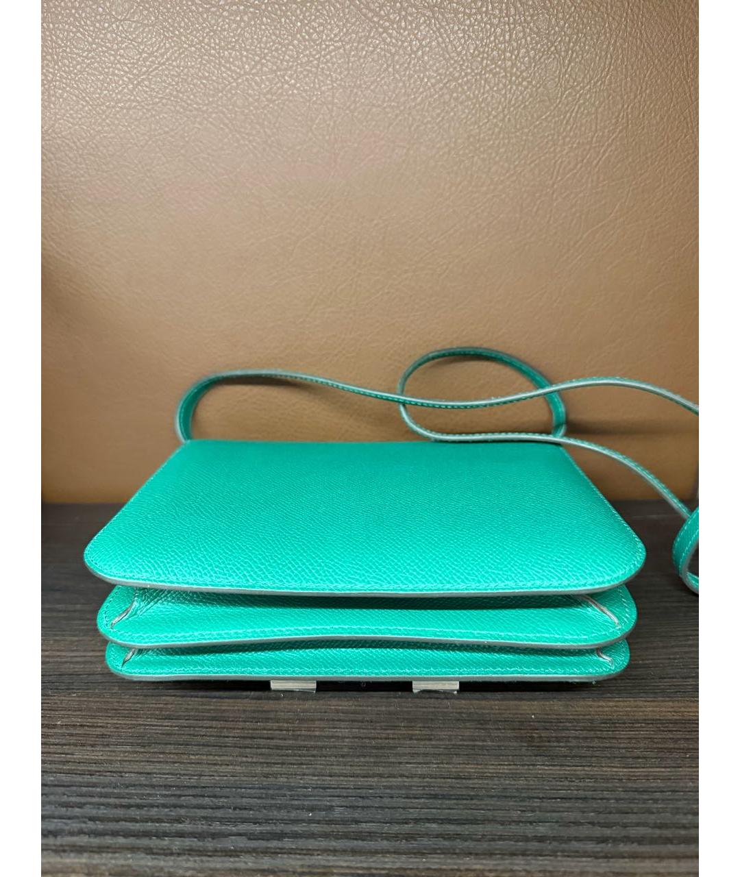 HERMES Зеленая кожаная сумка через плечо, фото 6