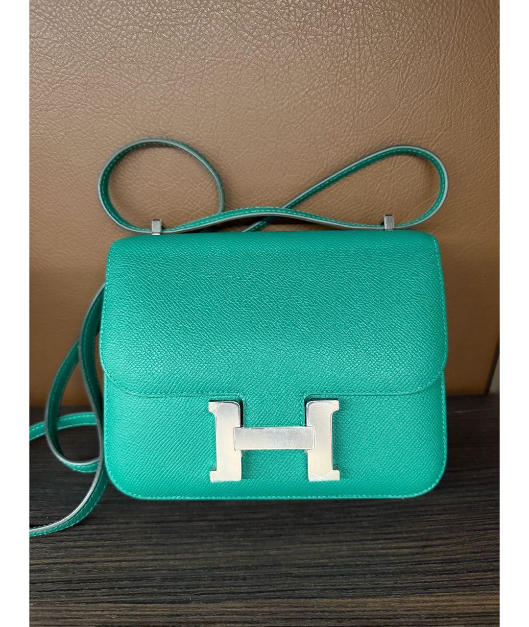 HERMES Зеленая кожаная сумка через плечо, фото 8