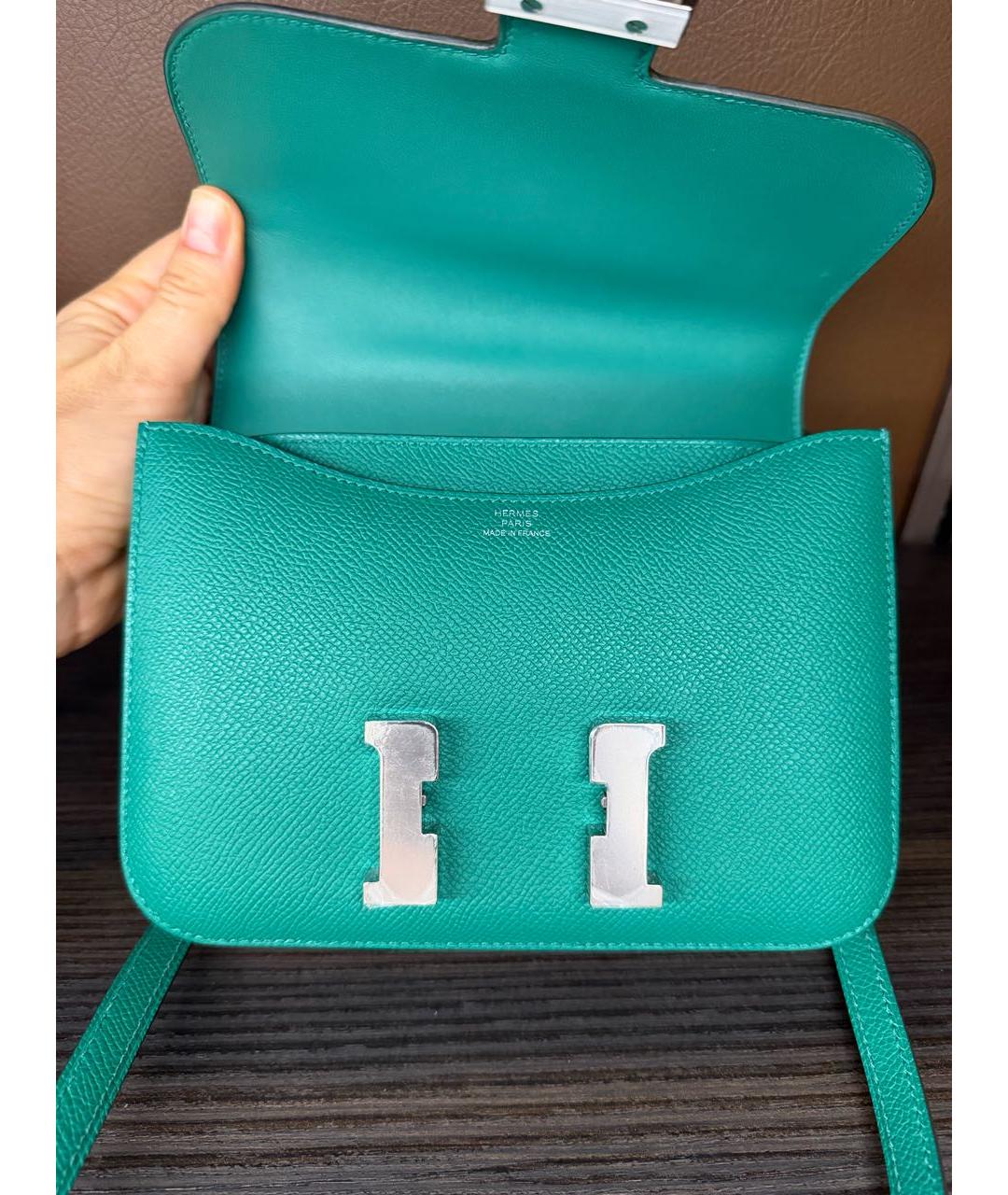 HERMES Зеленая кожаная сумка через плечо, фото 2