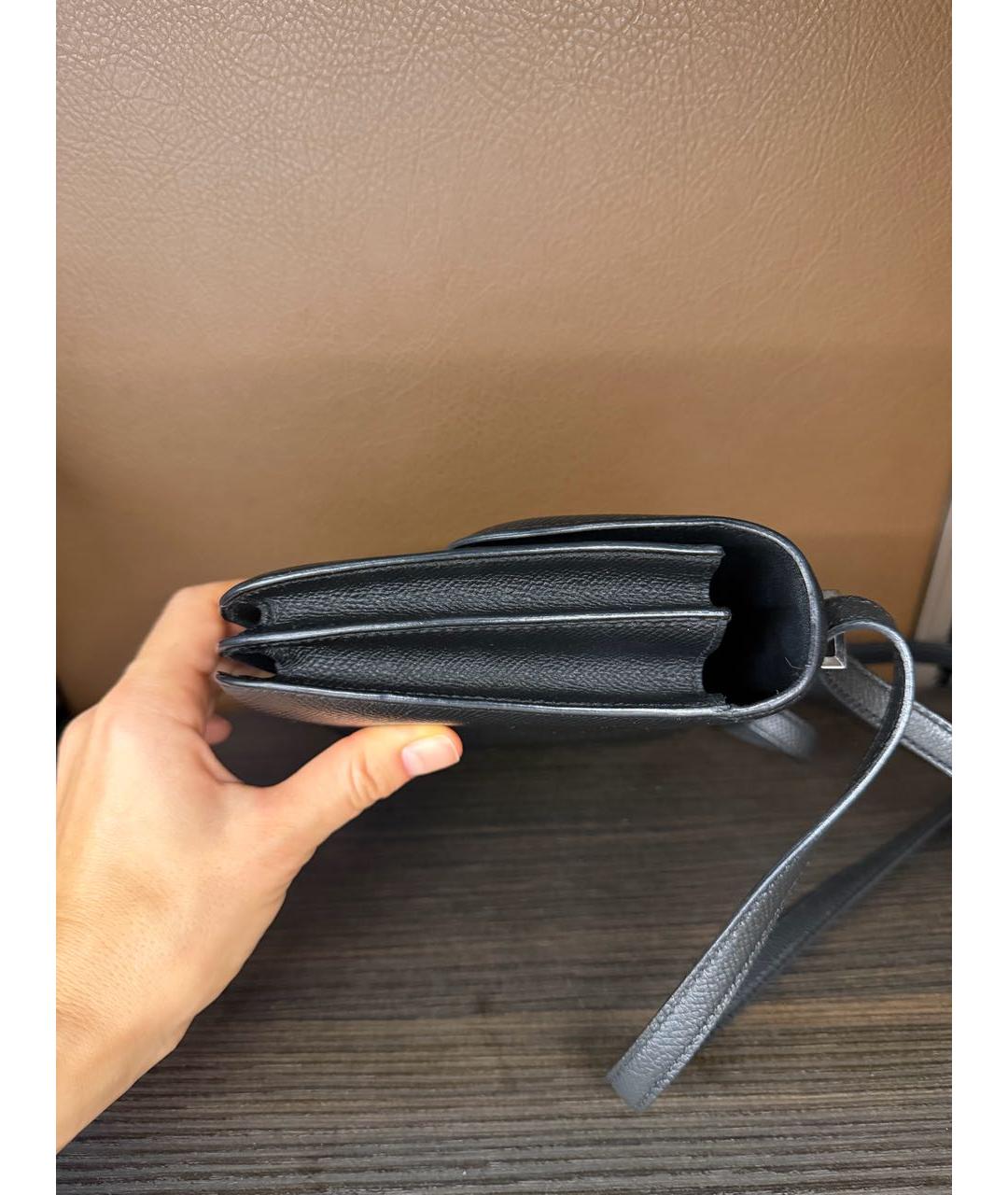 HERMES Черная кожаная сумка через плечо, фото 5