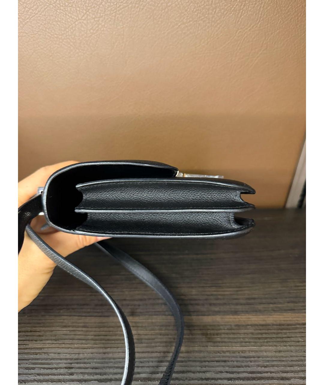 HERMES Черная кожаная сумка через плечо, фото 6
