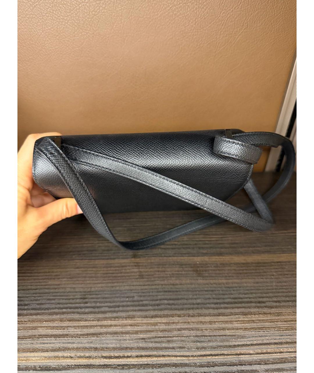 HERMES Черная кожаная сумка через плечо, фото 4