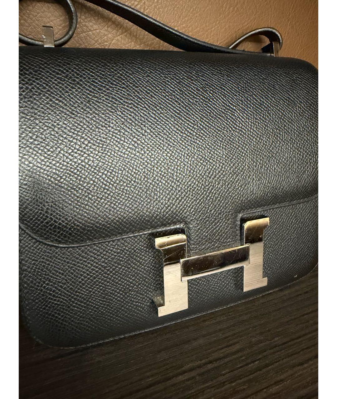 HERMES Черная кожаная сумка через плечо, фото 7