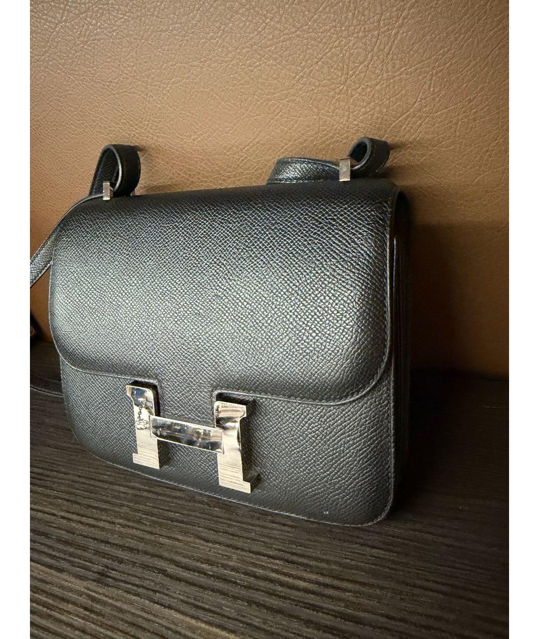 HERMES Черная кожаная сумка через плечо, фото 2