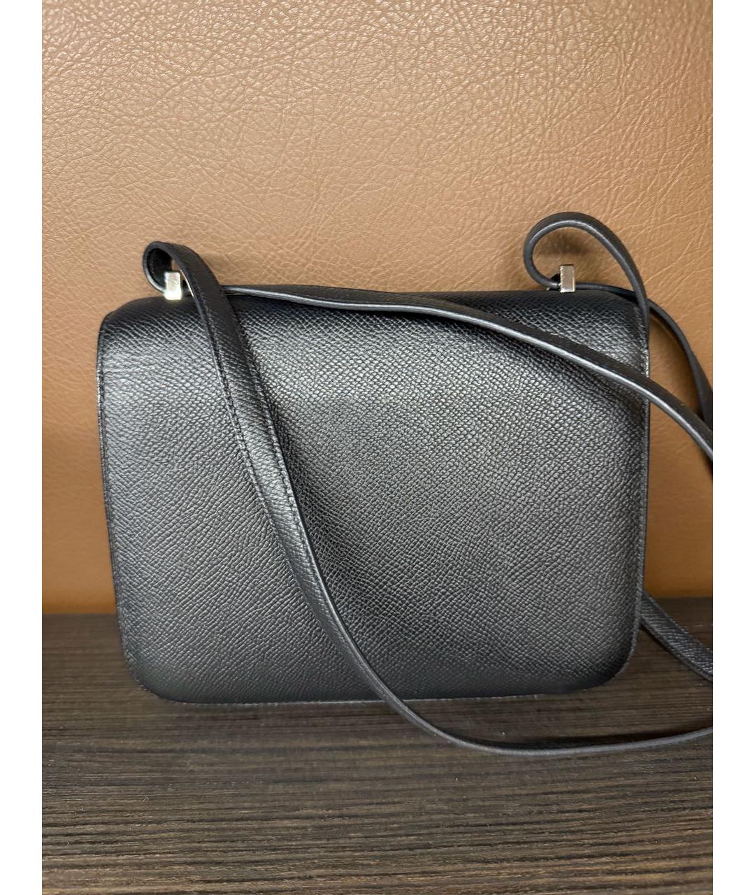 HERMES Черная кожаная сумка через плечо, фото 3
