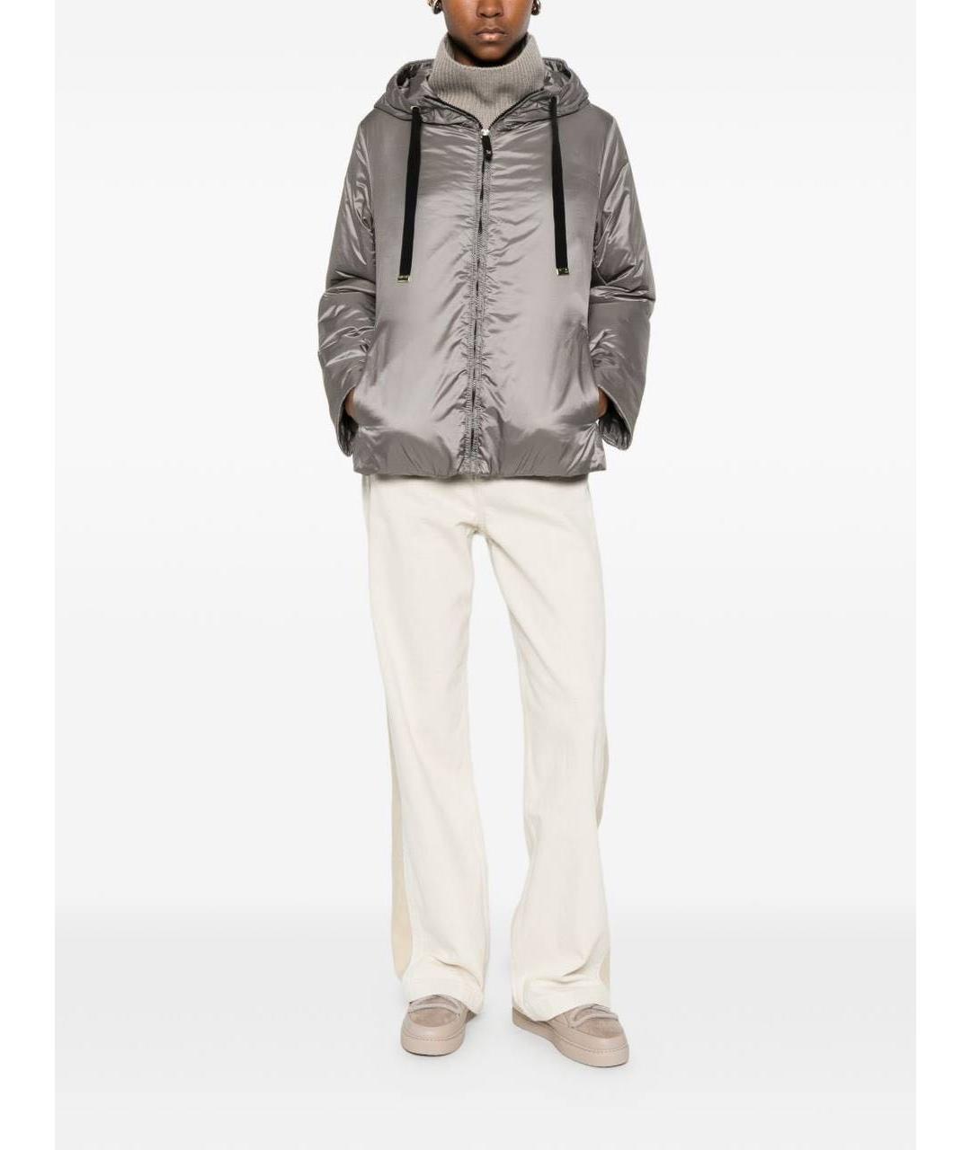 MAX MARA THE CUBE Серая полиэстеровая куртка, фото 2