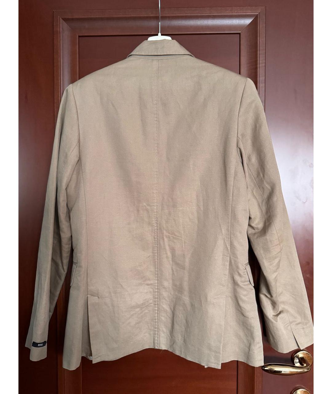 HUGO BOSS Бежевый льняной пиджак, фото 2
