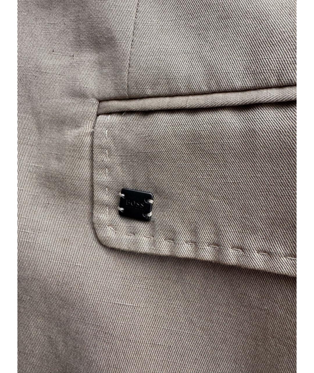 HUGO BOSS Бежевый льняной пиджак, фото 7