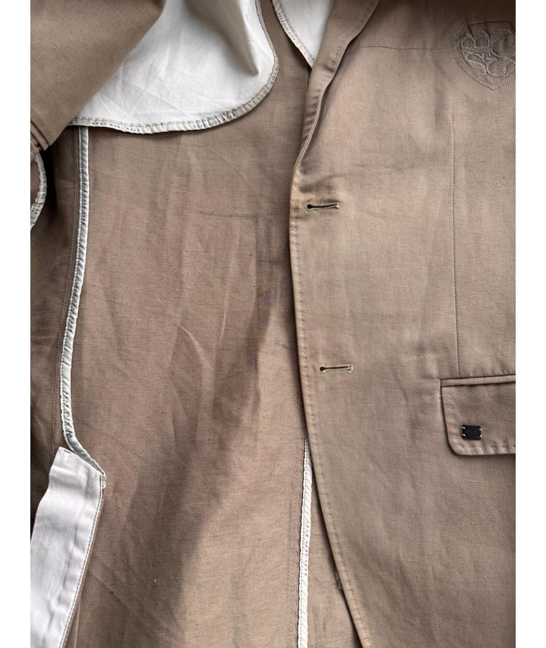 HUGO BOSS Бежевый льняной пиджак, фото 8