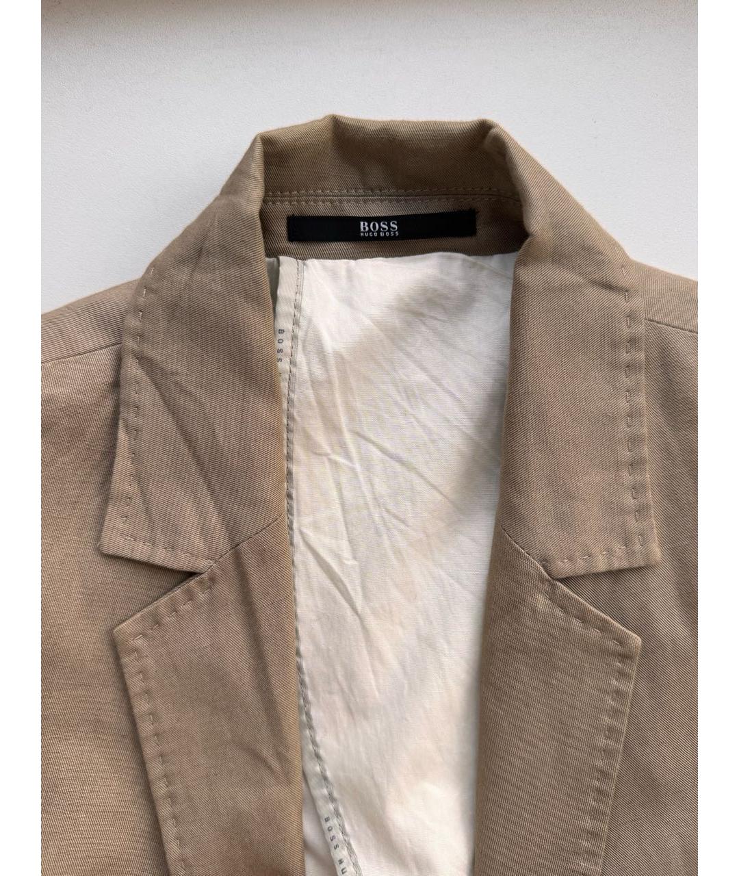 HUGO BOSS Бежевый льняной пиджак, фото 3