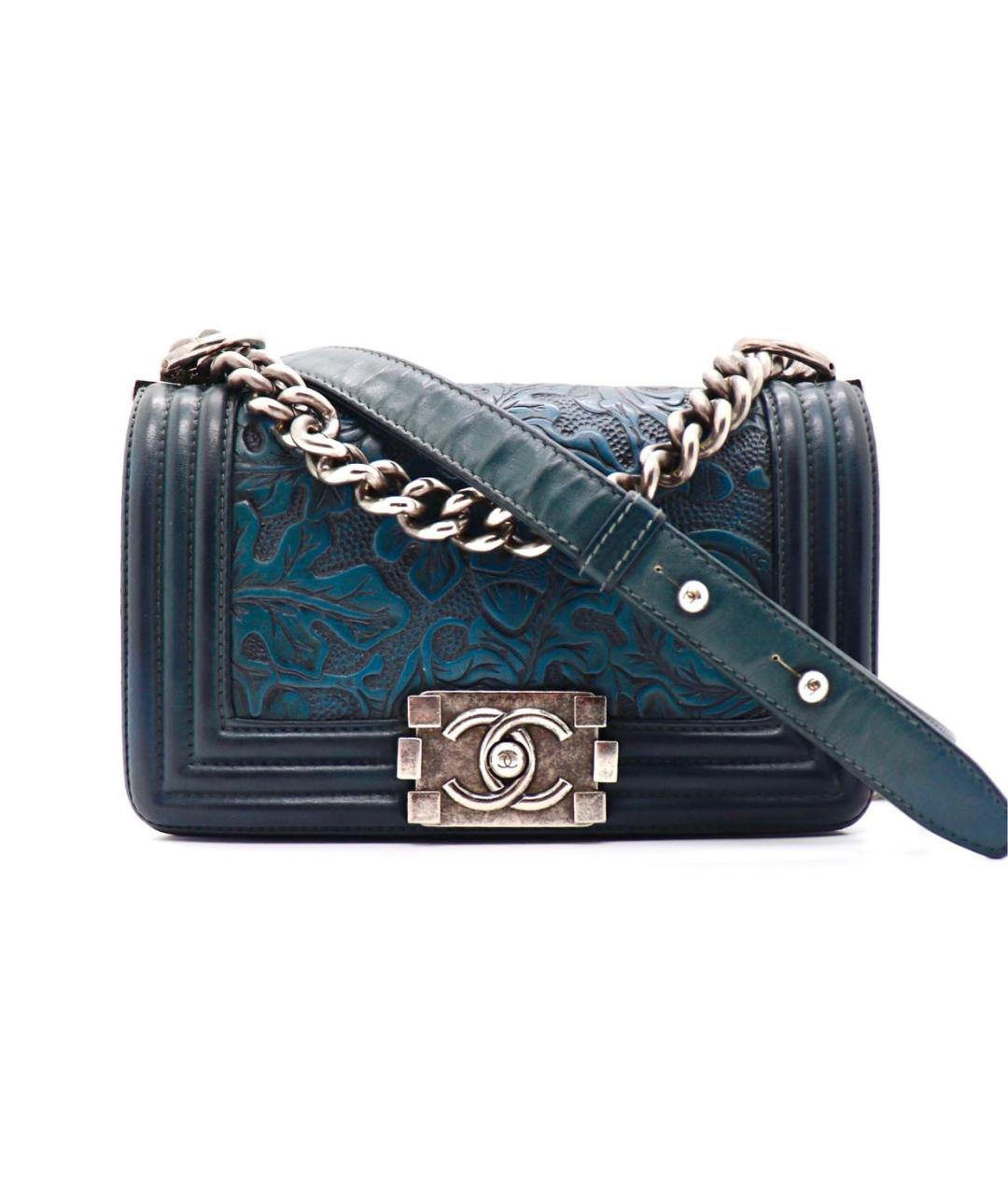 CHANEL Синяя кожаная сумка через плечо, фото 1