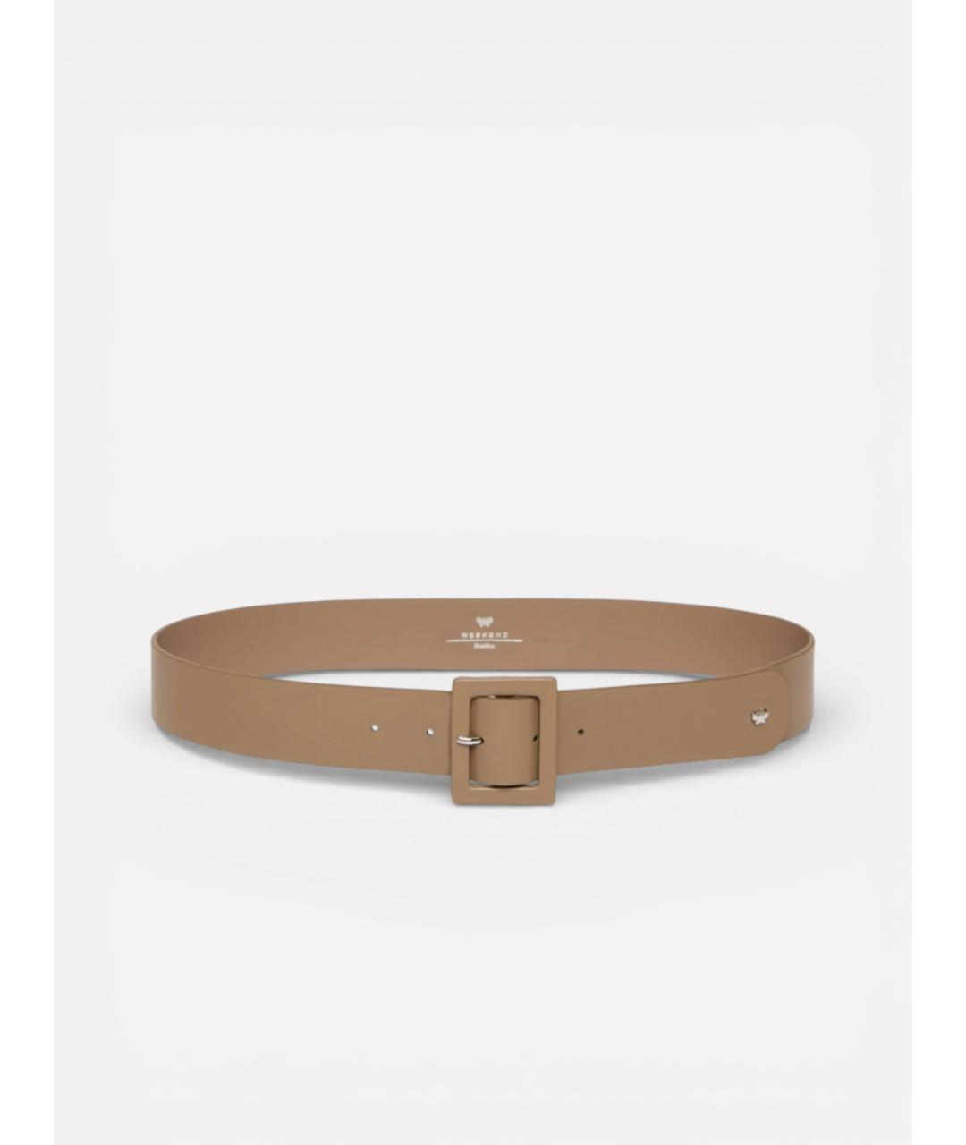 WEEKEND MAX MARA Коричневый кожаный ремень, фото 3