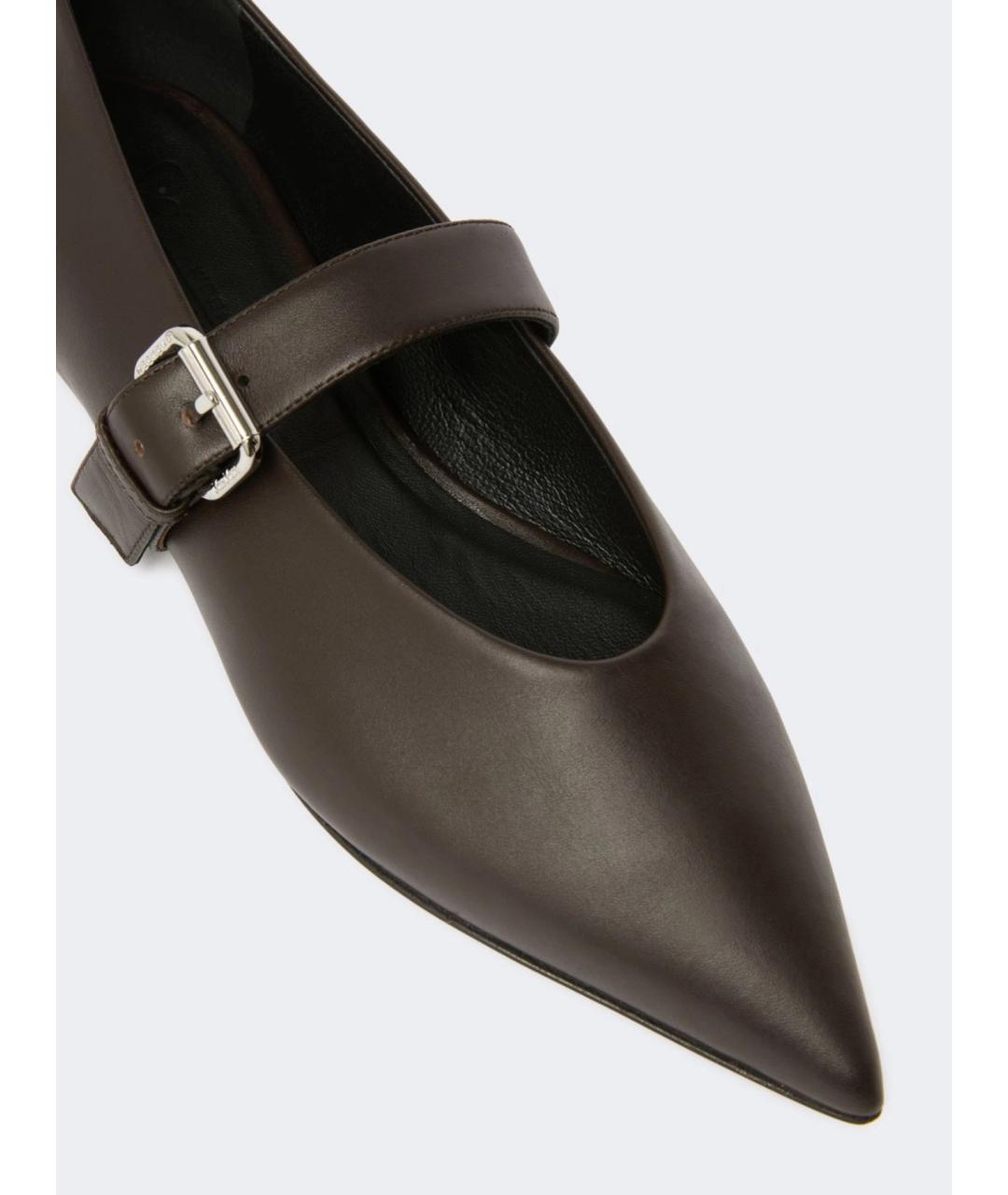 WEEKEND MAX MARA Коричневые кожаные балетки, фото 4