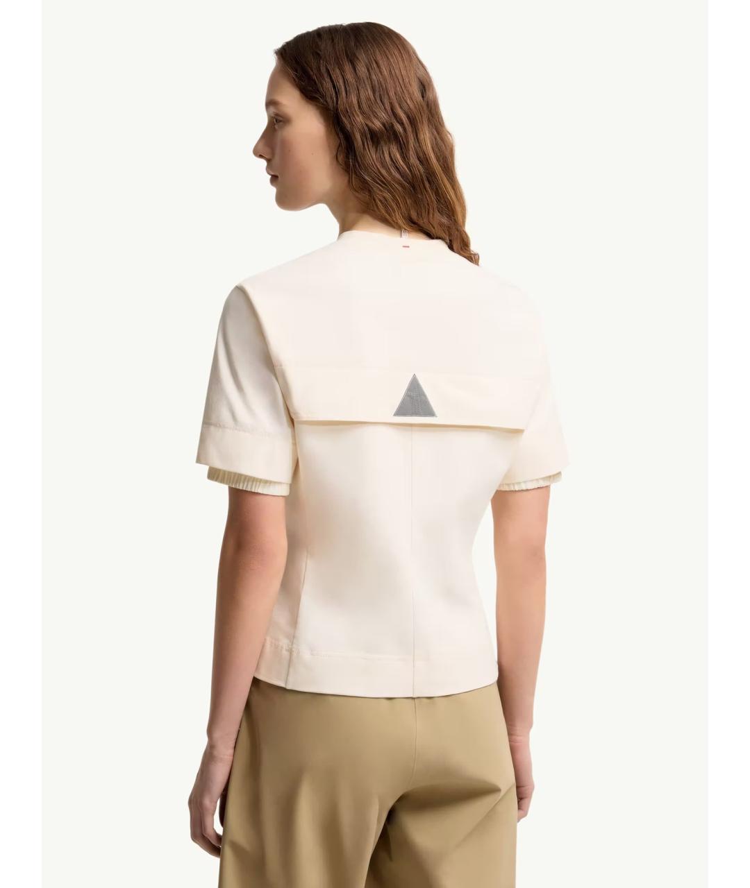 MONCLER Бежевая хлопковая футболка, фото 3