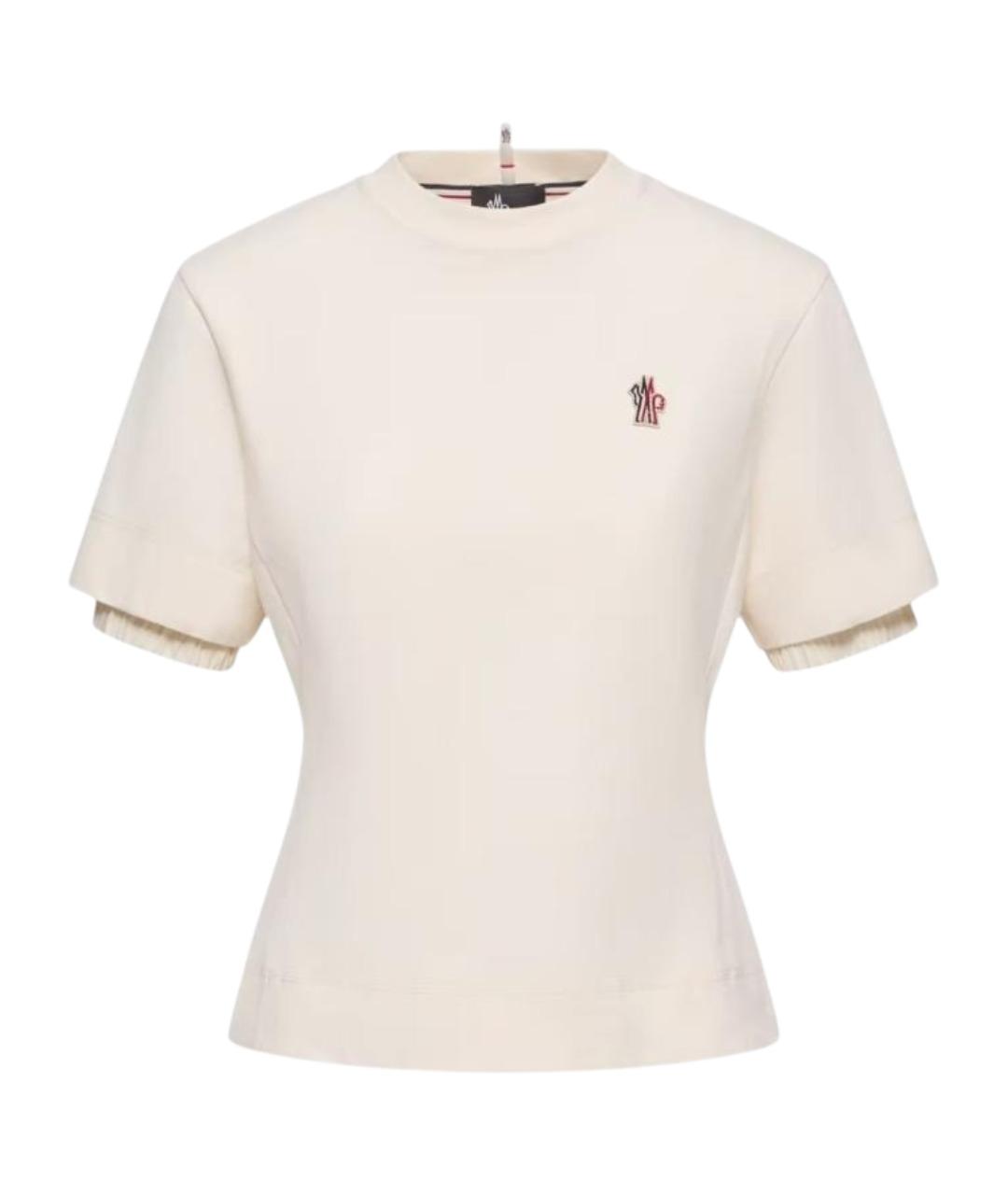 MONCLER Бежевая хлопковая футболка, фото 1