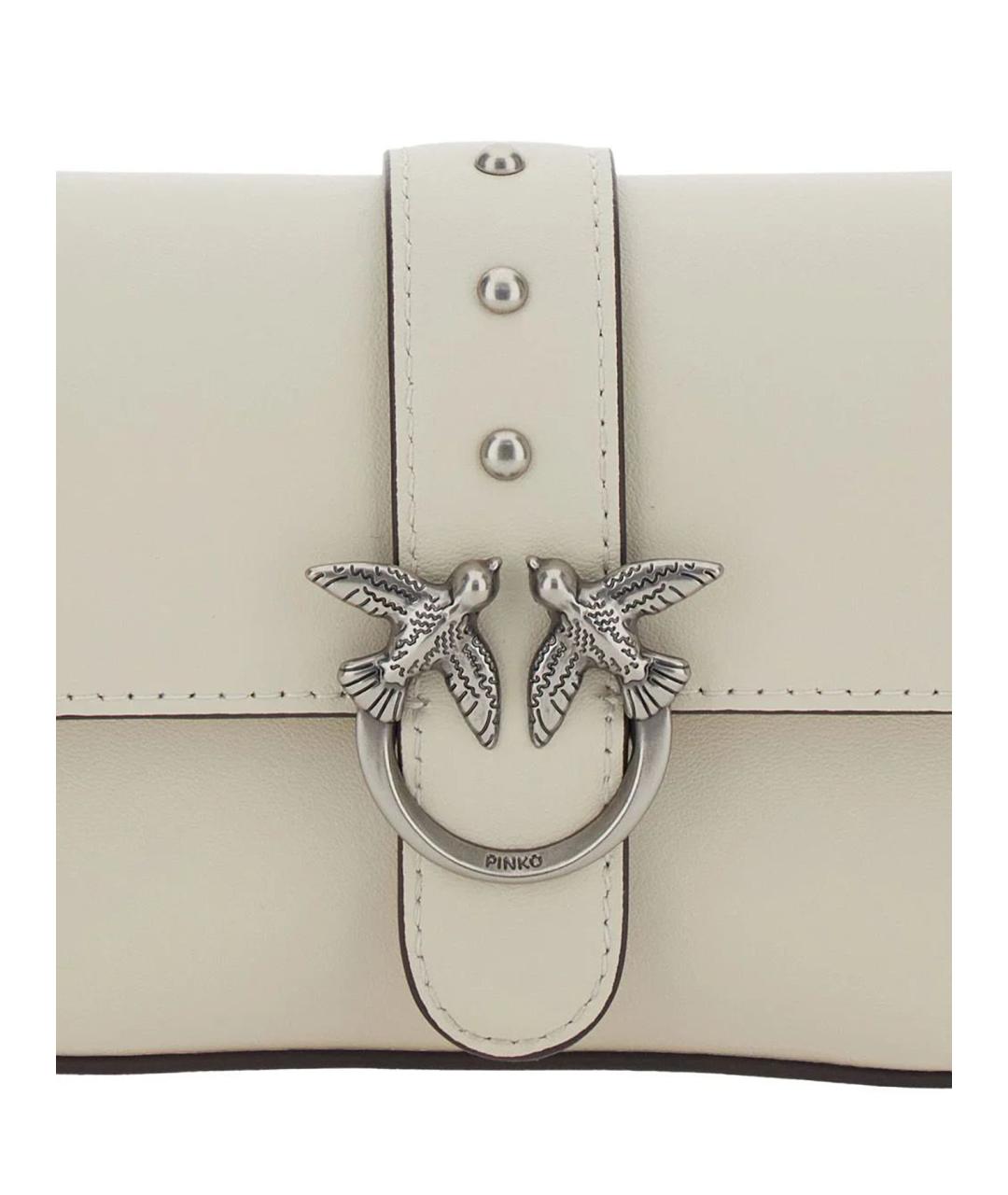 PINKO Белая кожаная сумка через плечо, фото 3