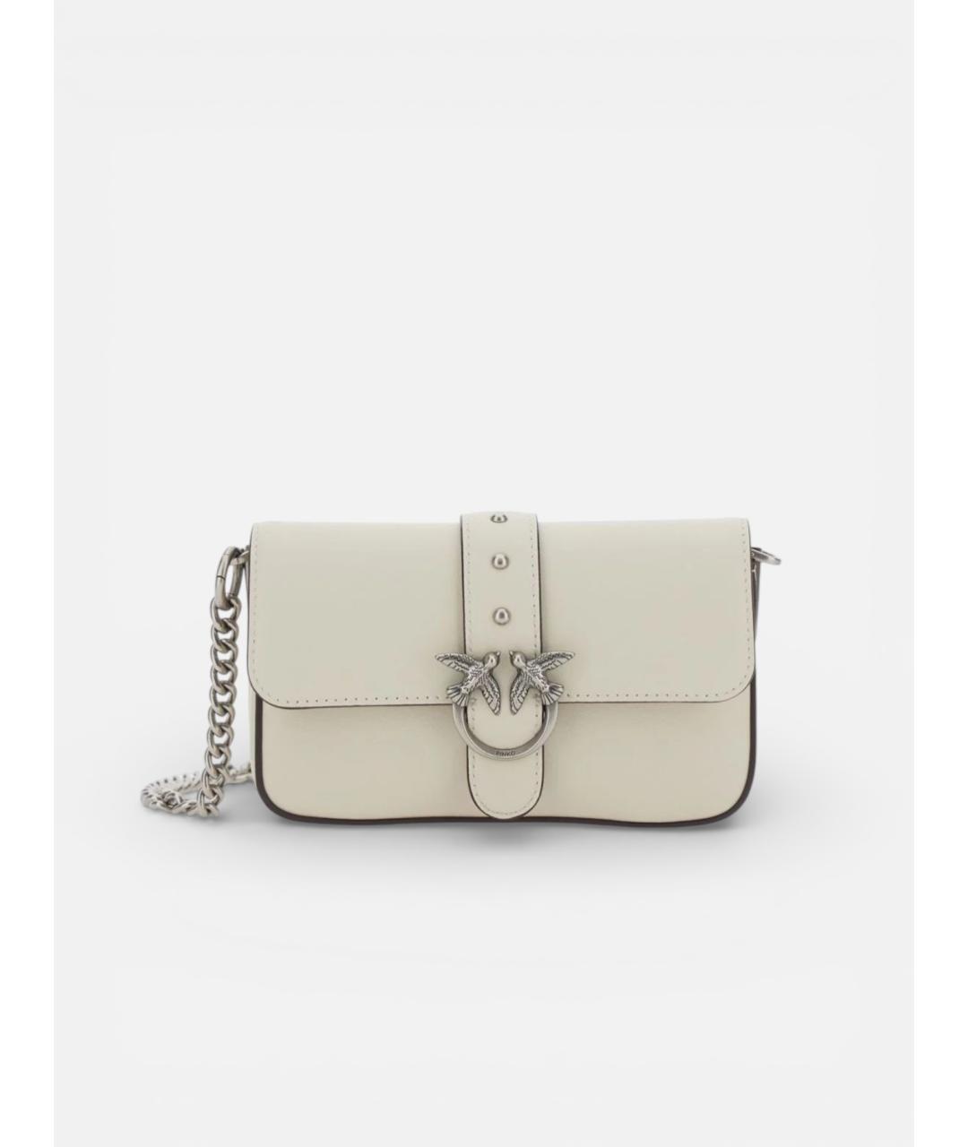 PINKO Белая кожаная сумка через плечо, фото 4