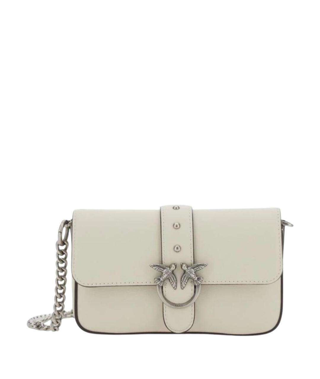 PINKO Белая кожаная сумка через плечо, фото 1