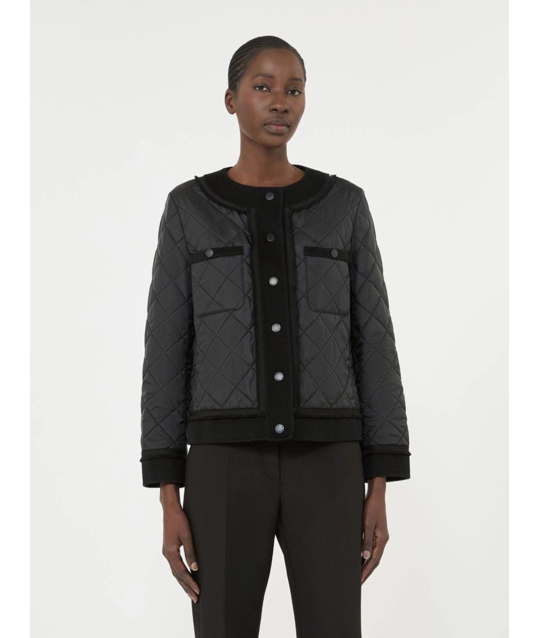 WEEKEND MAX MARA Черный полиэстеровый пуховик, фото 3