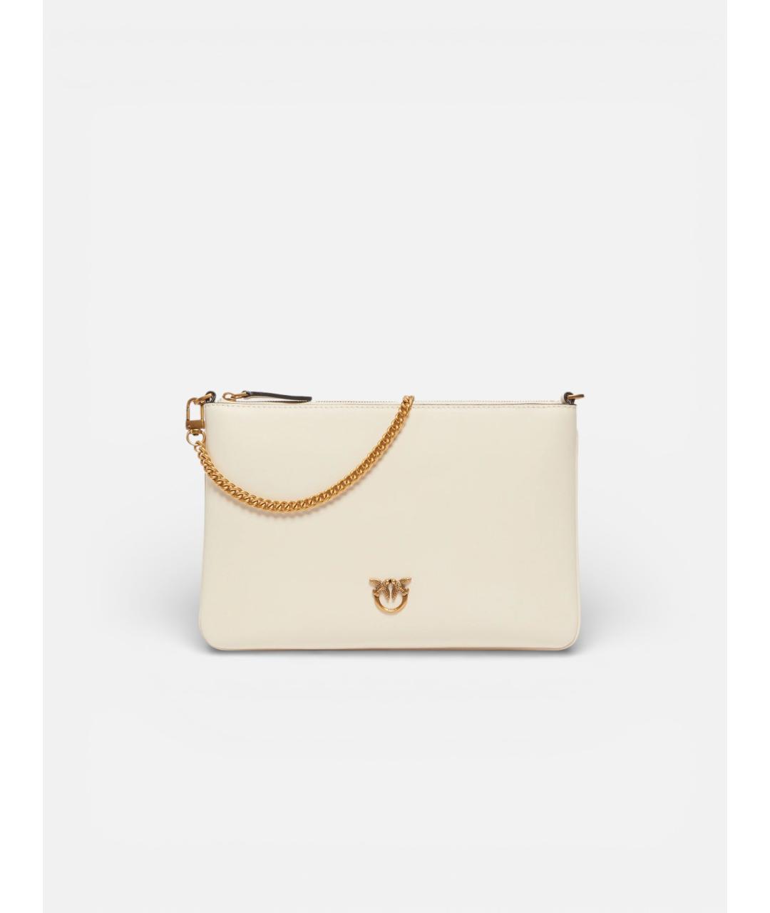 PINKO Бежевая кожаная сумка через плечо, фото 5