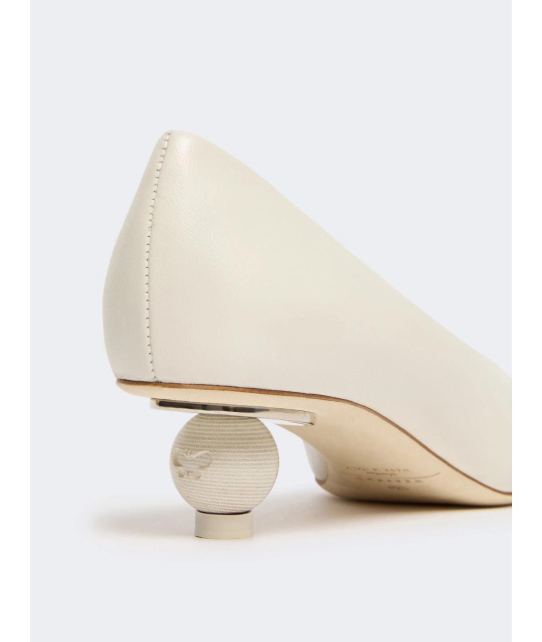 WEEKEND MAX MARA Бежевые кожаные туфли, фото 5